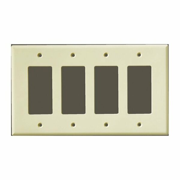 Can-Am Supply InvisiPlate Switch Wallplate, 5 in L, 8.63 in W, 4 -Gang, Painted Smooth Texture SM-R-4